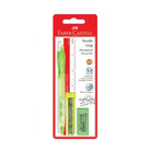 FABER-CASTELL Mechanical Pencil 134001 Needle Grip 0.5mm w/Leads+Ruler+Era