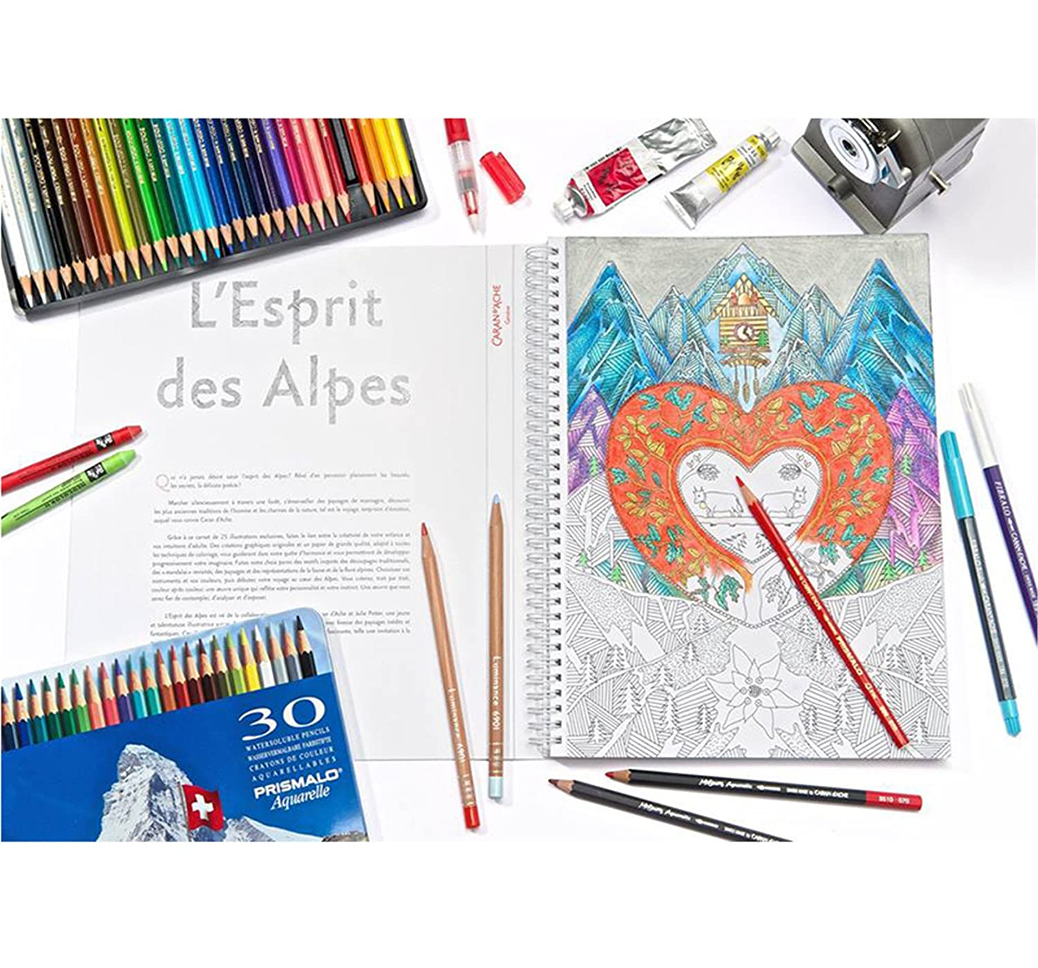 CARAN D'ACHE Colouring Esprit Des Alpes Colouring Book 25s Default Title