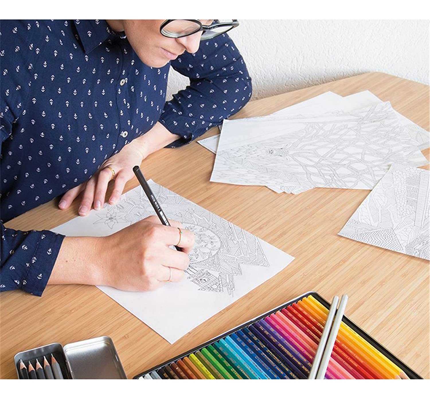 CARAN D'ACHE Colouring Esprit Des Alpes Colouring Book 25s Default Title