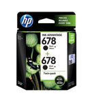 HP Ink Cartridge 678 Black Twin Pack