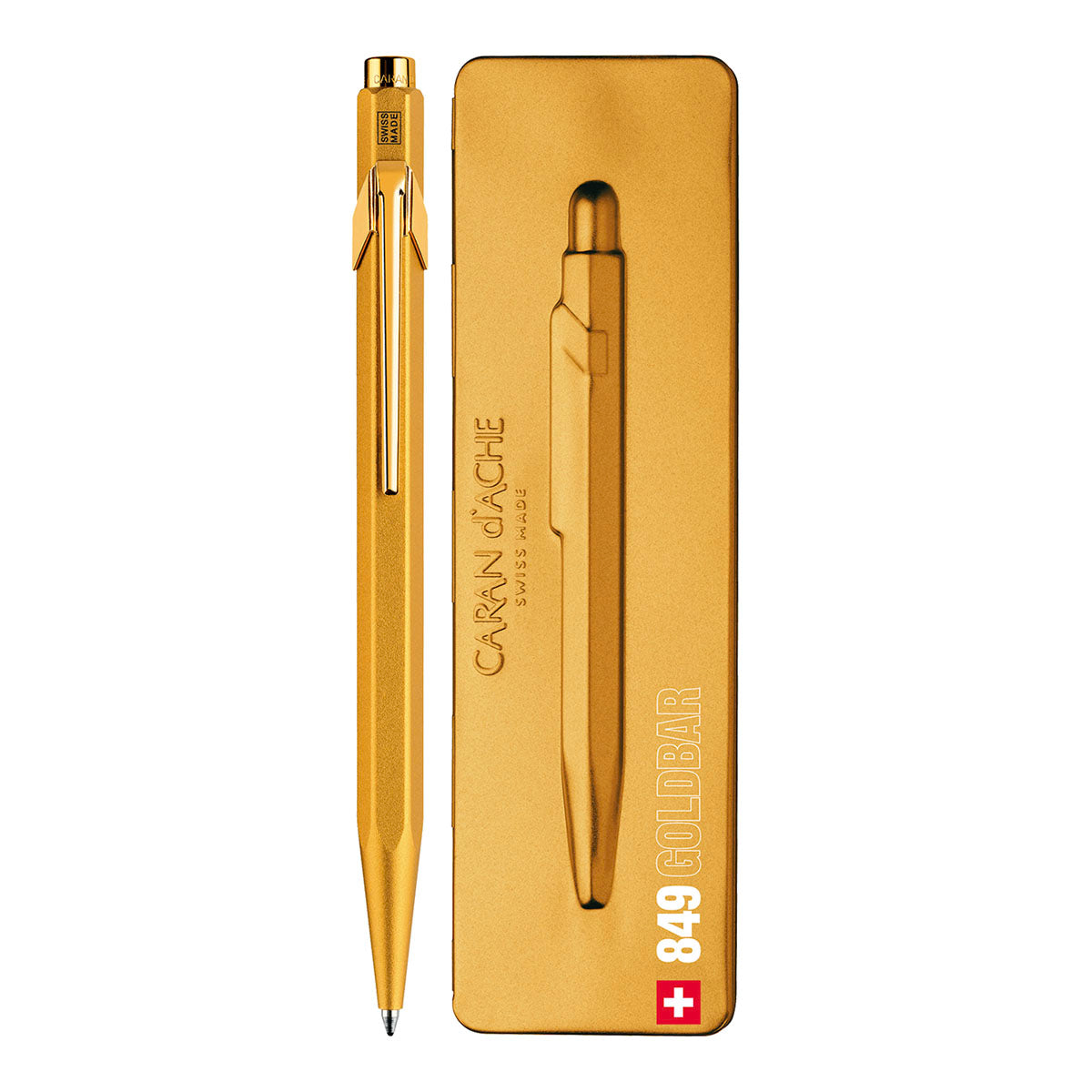 CARAN d'ACHE 849 Ball Pen Gold Bar w/Metal Case Default Title
