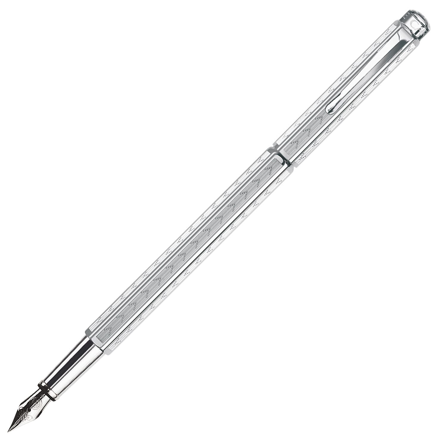 CARAN d'ACHE Ecridor Chevron Palladium Fountain Pen-Medium Default Title