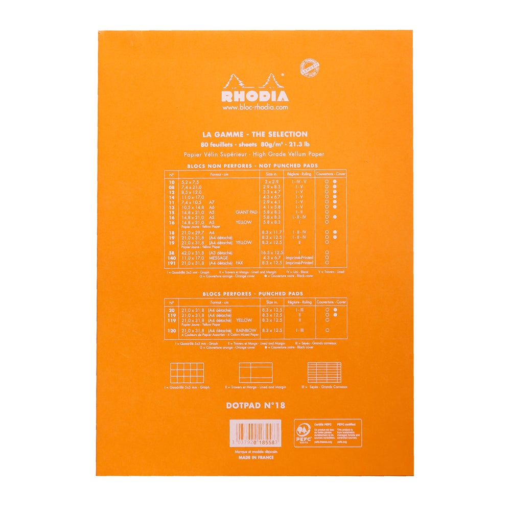 RHODIA Basics dotpad No.18 A4 210x297mm hsp Orange Default Title