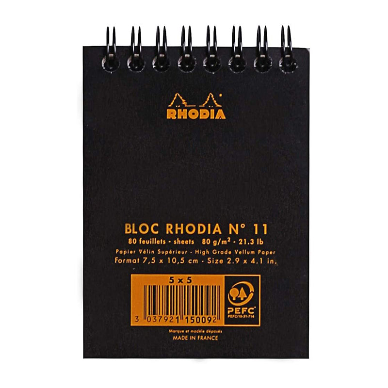 RHODIA Classic Notepad A7 75x105mm Lined Black Default Title