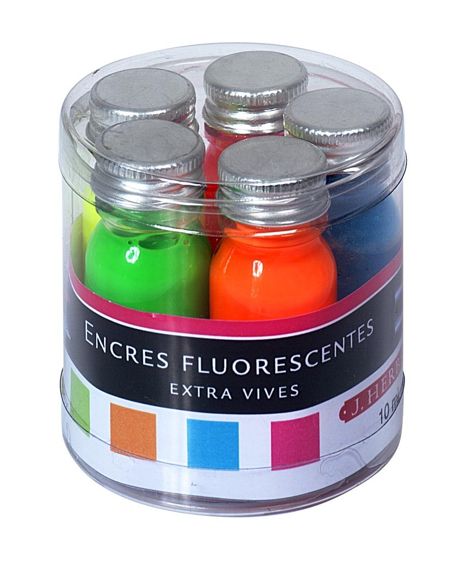 J.HERBIN Fluorescent Inks 10ml 5 Assorted Colours Default Title