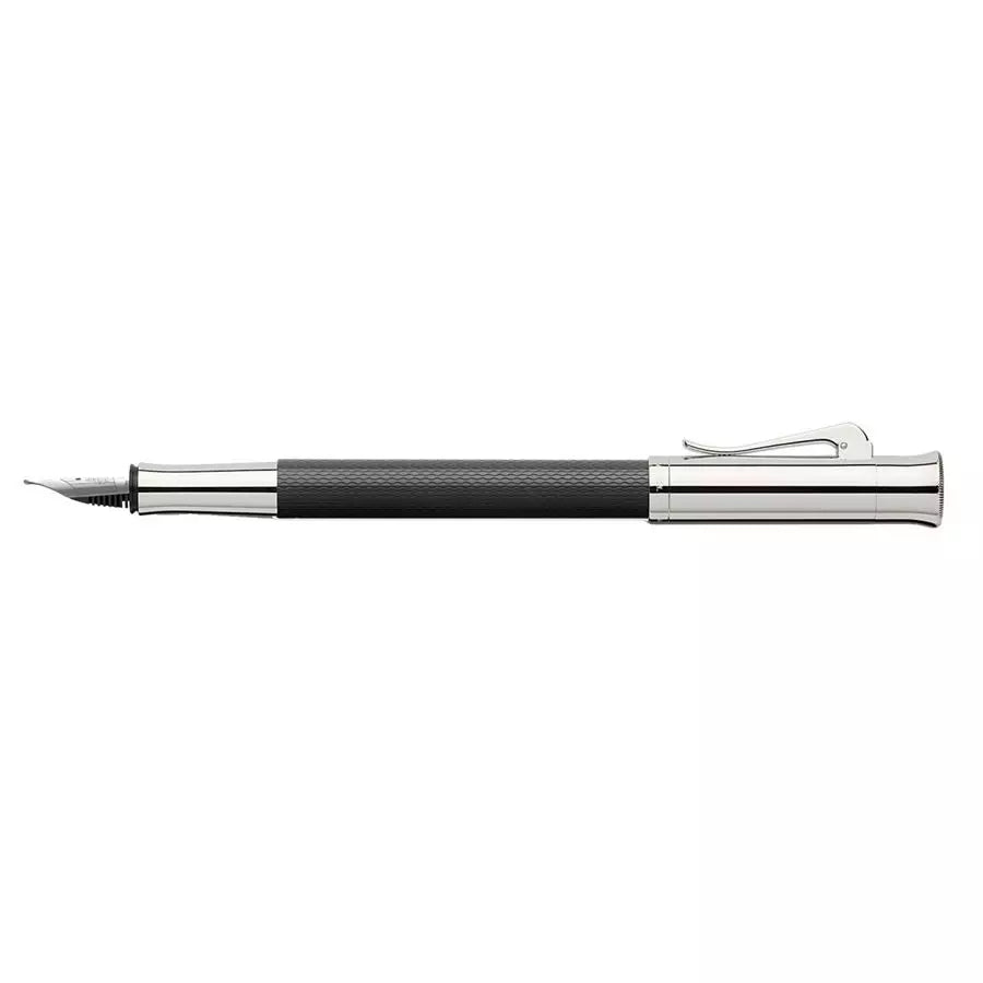 GRAF VON FABER CASTELL Guilloche Black Fountain Pen-Broad