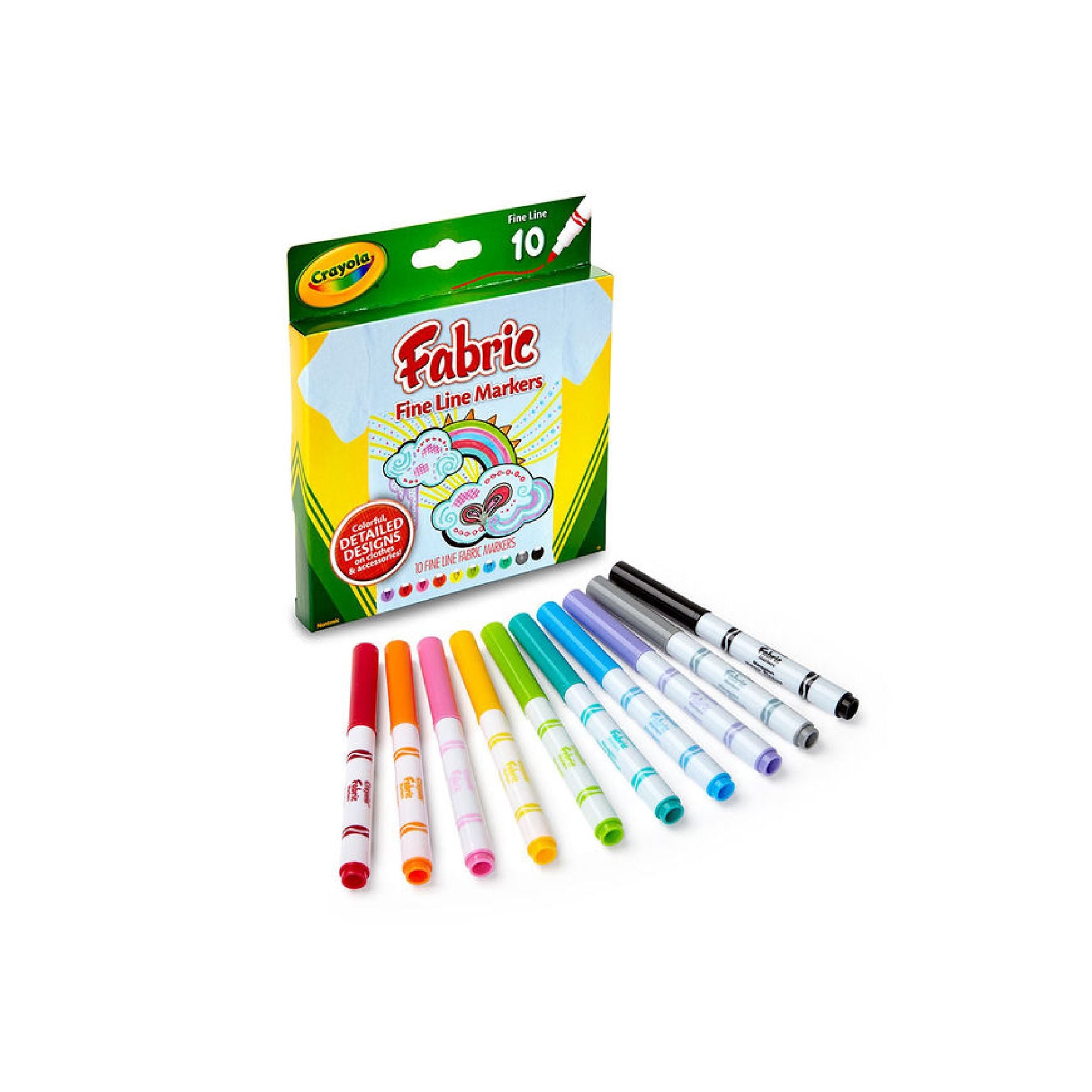 CRAYOLA Fabric Fine Line Markers 10ct Default Title