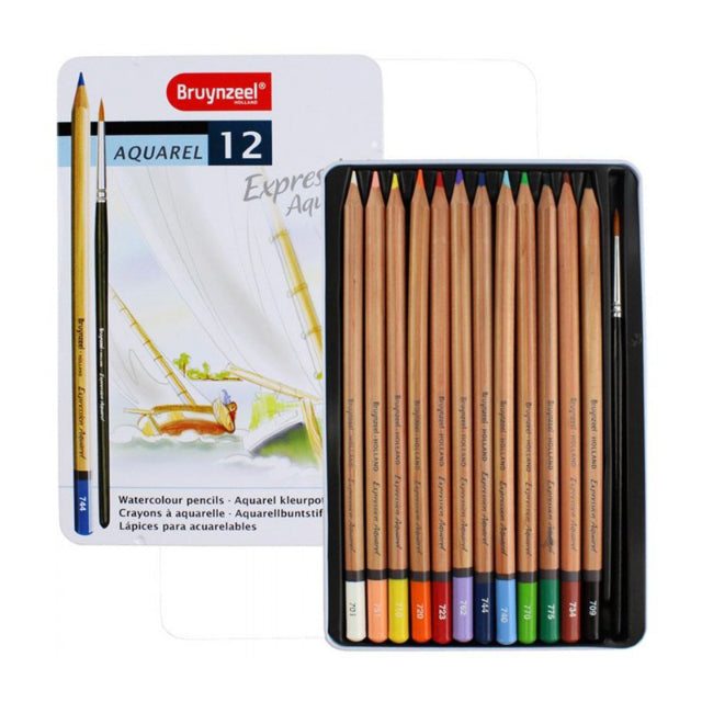 BRUYNZEEL Expression Aquarel Watercolour Pencils Tin 12s