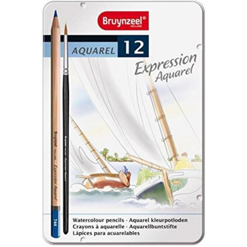BRUYNZEEL Expression Aquarel Watercolour Pencils Tin 12s