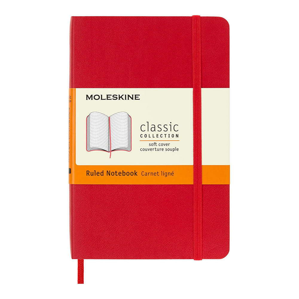 MOLESKINE Classic Pocket Ruled Soft Scarlet Red