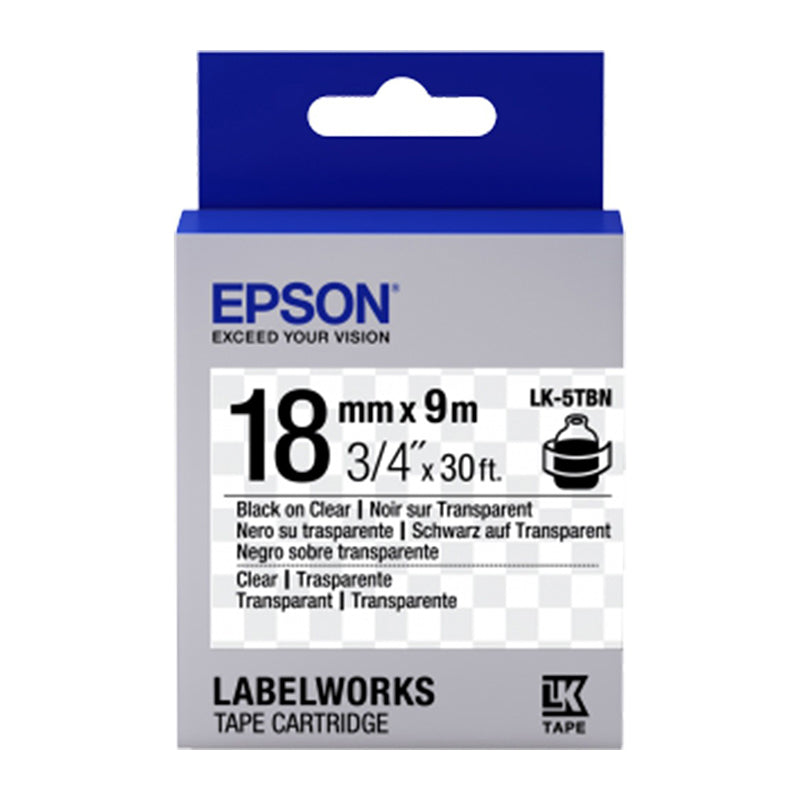EPSON LK Tape Transparent 18mmx9m Black on Transpa Default Title