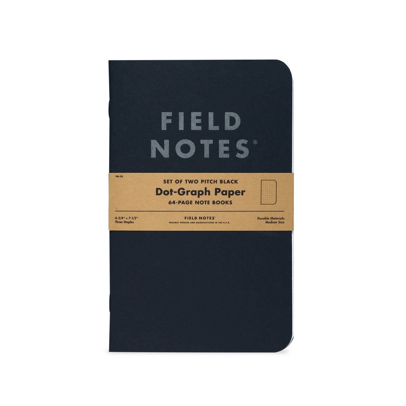 FIELD NOTES Pitch Black Note Book Dot-Graph 2-Pack Default Title