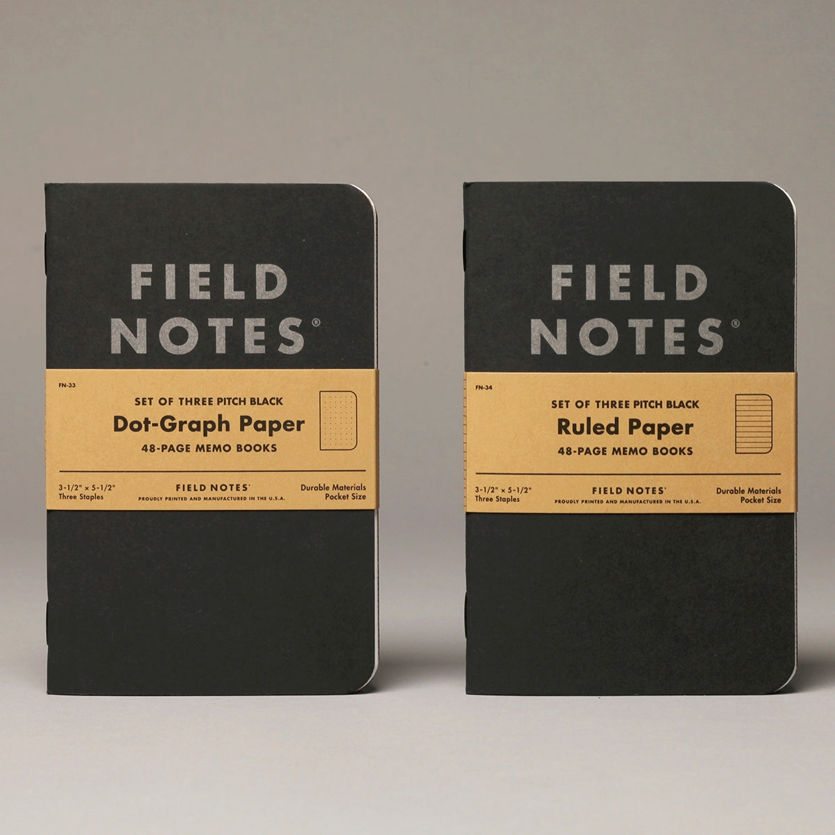 FIELD NOTES Pitch Black Memo Book 3-Pack Ruled Default Title