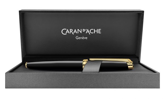 CARAN d'ACHE Leman Ebony Black Lacquered GT Fountain Pen-Medium