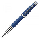 CARAN D'ACHE Leman Blue Night Lacquered Silver Trim Fountain Pen-M