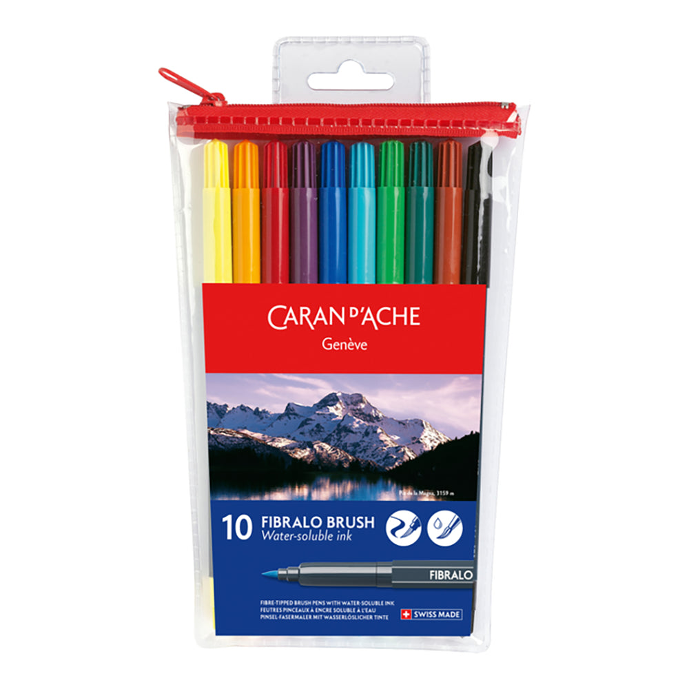 CARAN D'ACHE Fibralo Fibre Brush Pens 10S