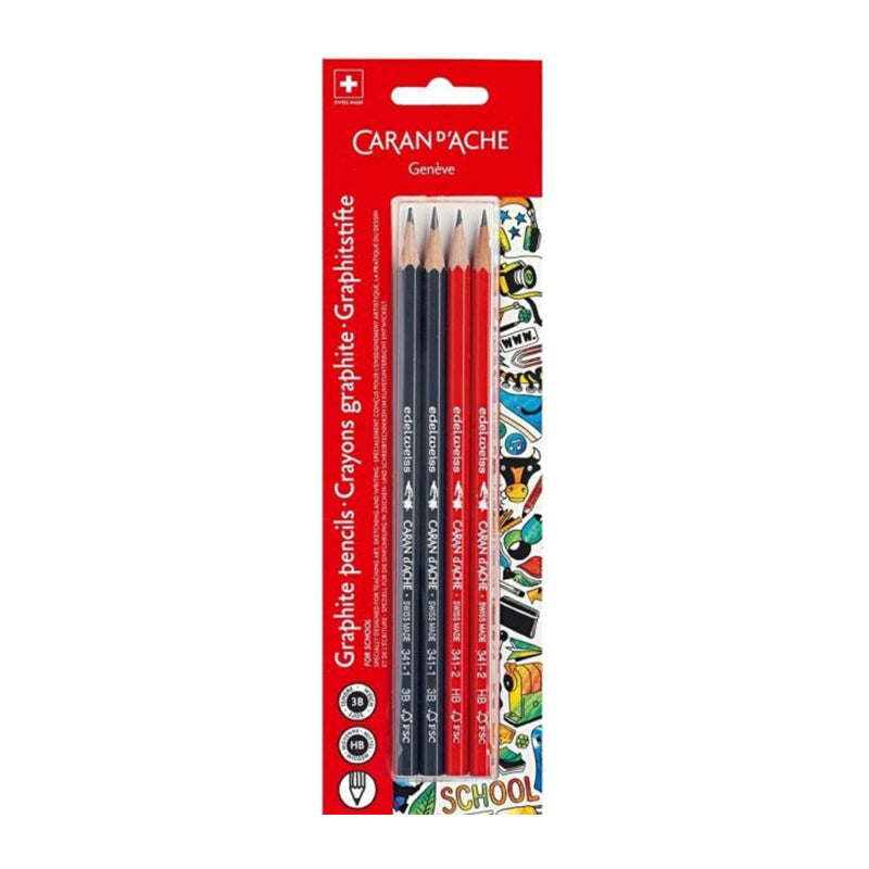 CARAN D'ACHE Graphite Pencils 3B-HB 4s Default Title