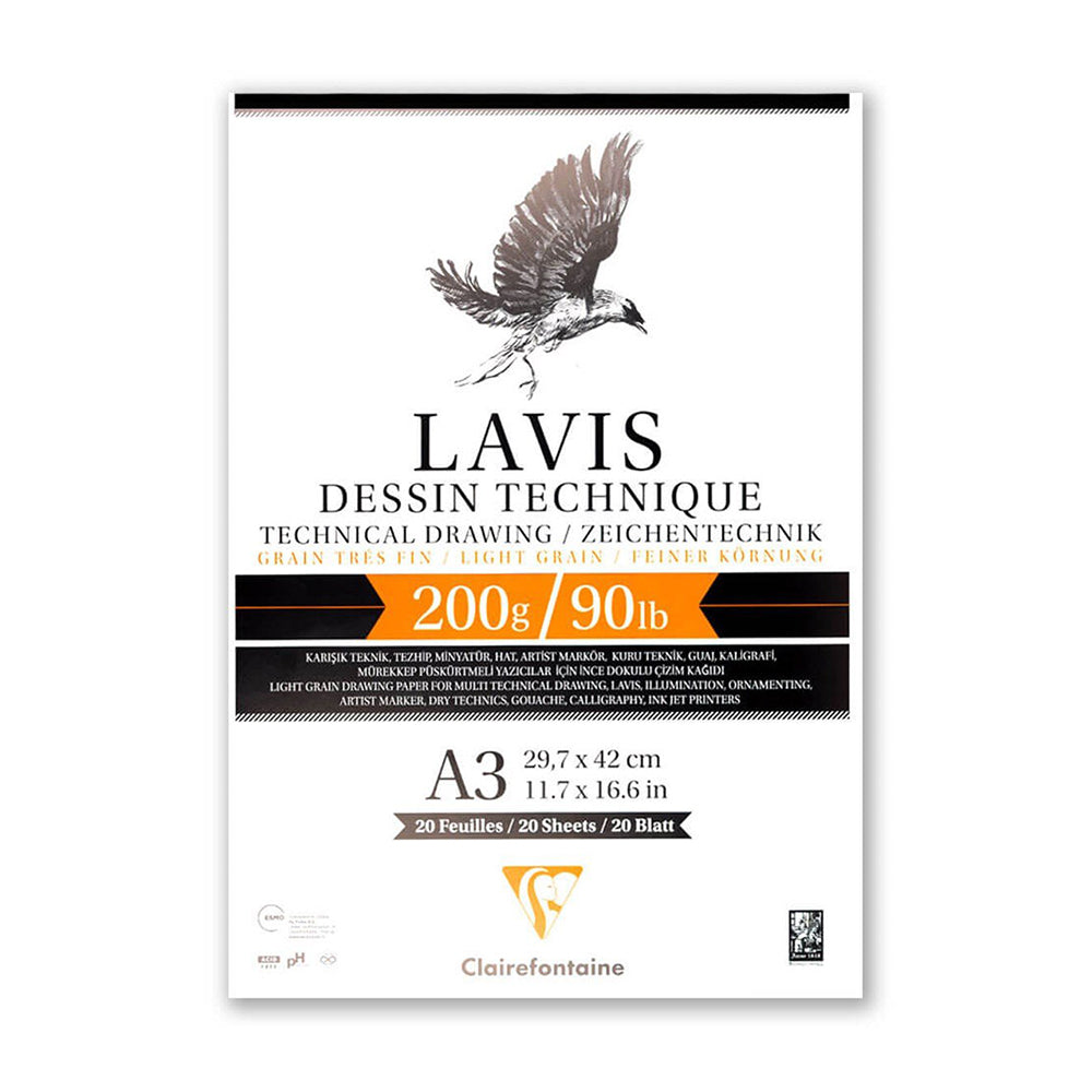 CLAIREFONTAINE Lavis Technical Drawing Pad A3 200g 10s
