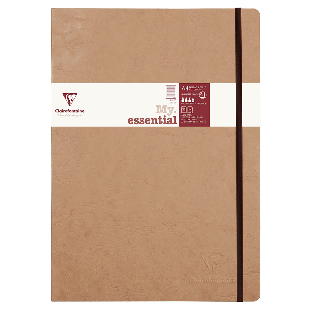 CLAIREFONTAINE Age Bag My Ess. Notebook 21x29.7cm 96s Lined Tobacco