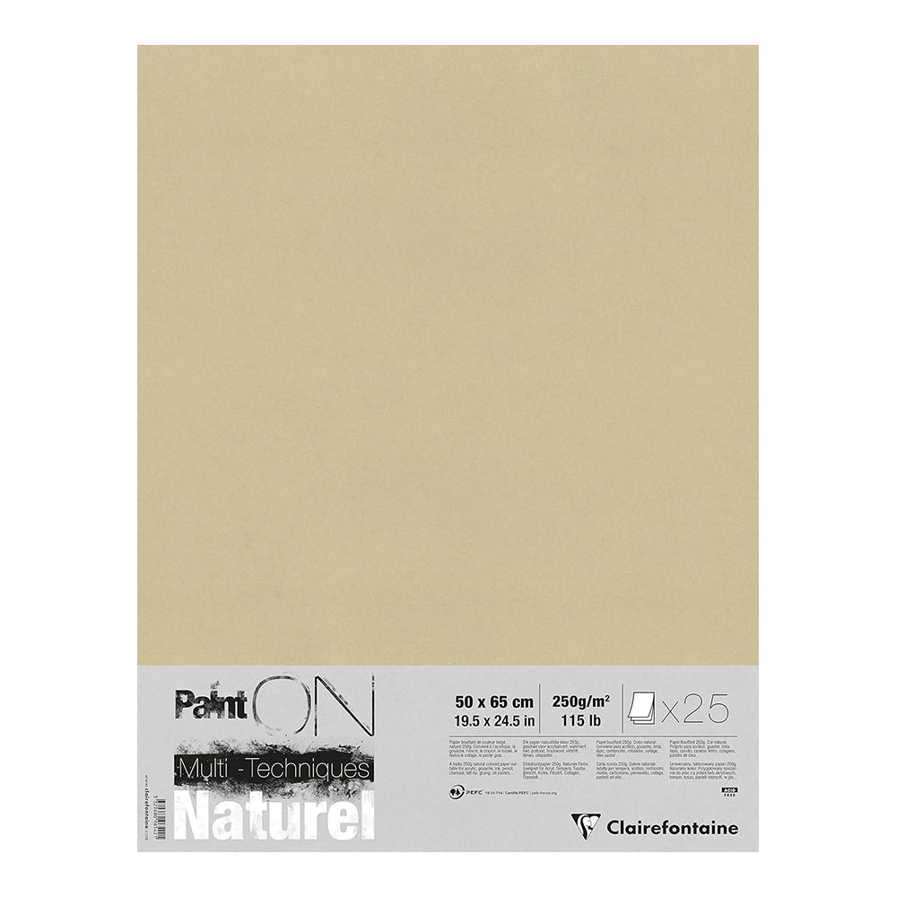 CLAIREFONTAINE Paint ON Ream 50x65cm 250g 25s Natural