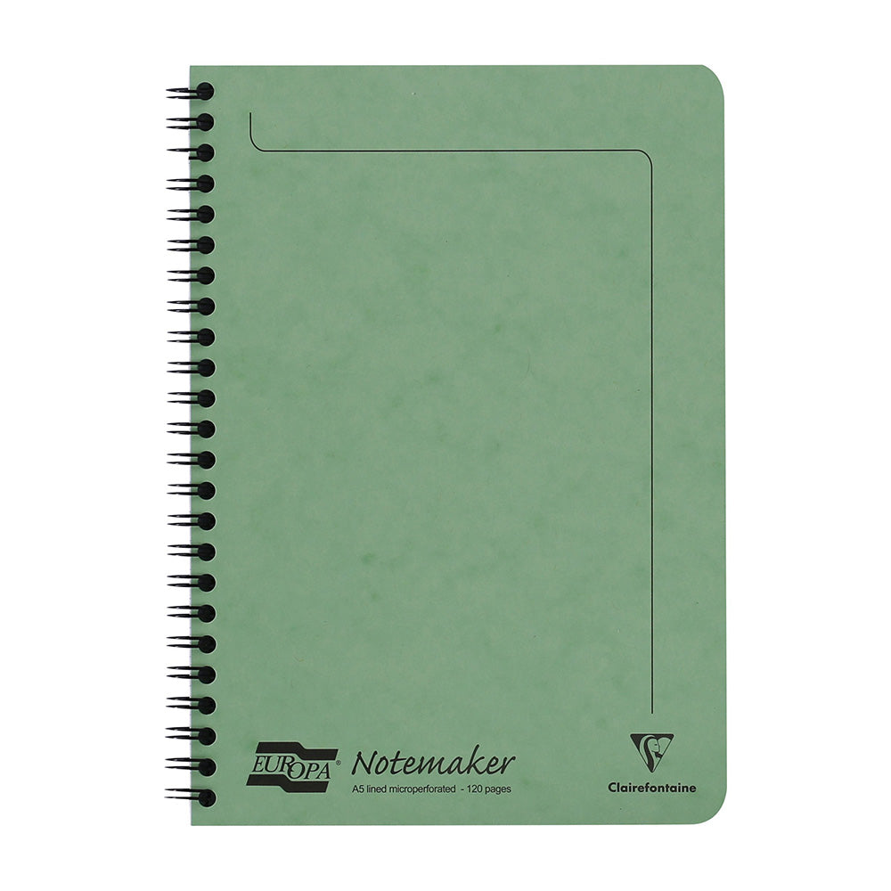 CLAIREFONTAINE Europa Notemaker Wirebound A5 120pg Lime