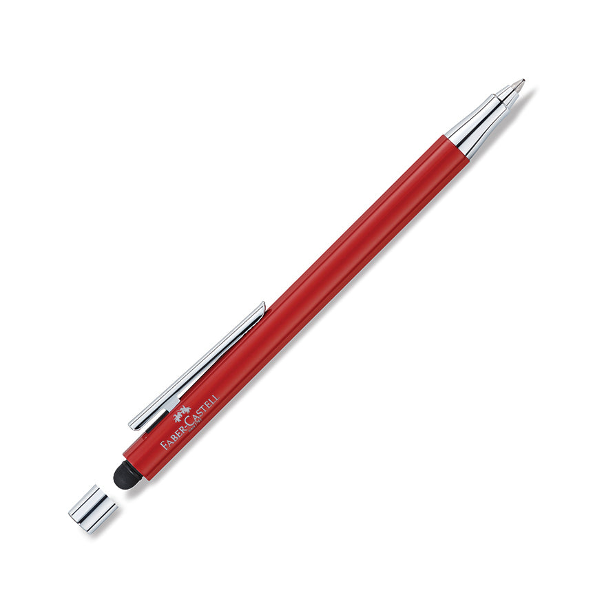 FABER-CASTELL DESIGN Neo Slim Oriental Red/Shiny Chrome Ball Pen+Stylus Default Title