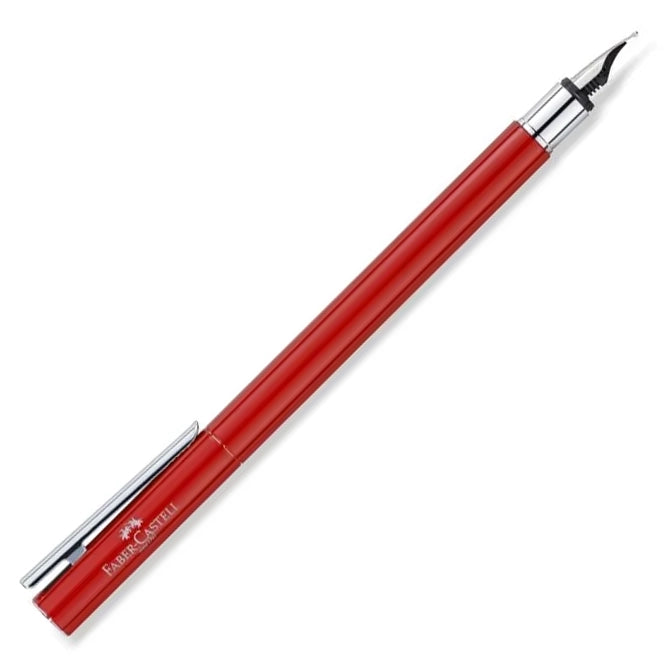 FCD Neo Slim Oriental Red/Shiny Chrome Fountain Pen-Medium