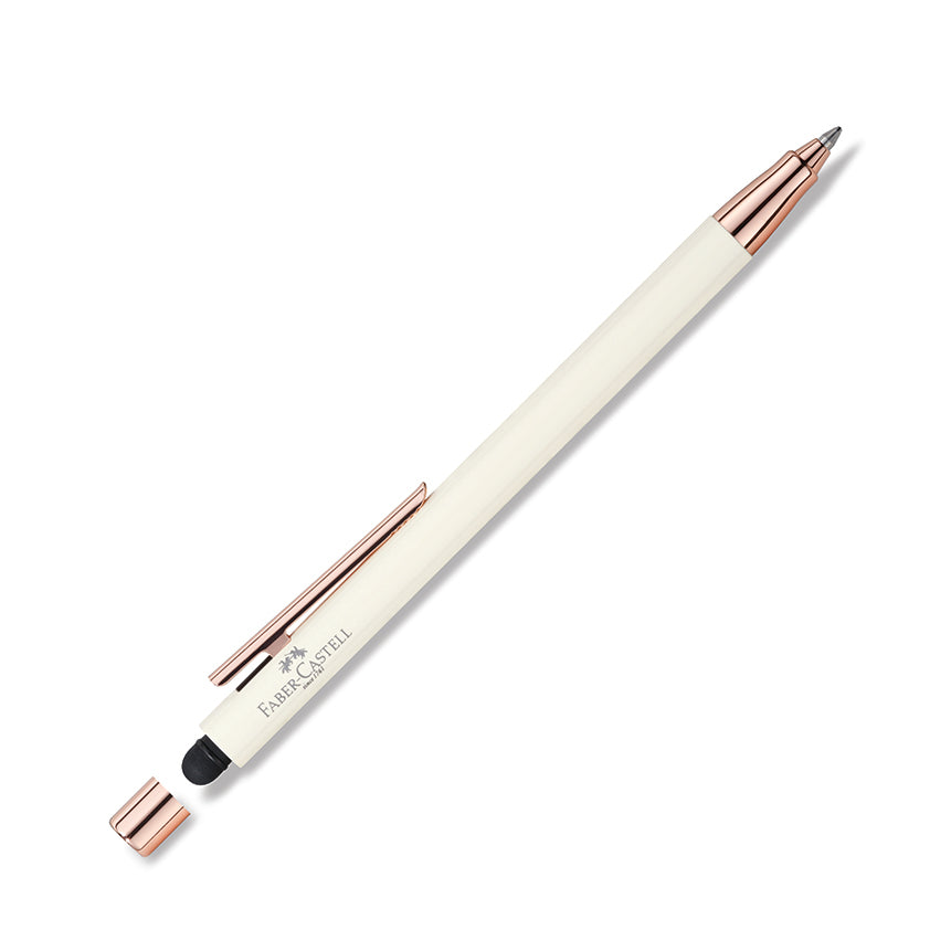 FABER-CASTELL DESIGN Neo Slim Ivory/Rose Gold Chrome Ball Pen+Stylus Default Title