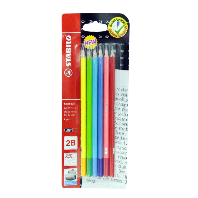STABILO Exam Grade 288 Writing 2B Pencil 6s Asst.
