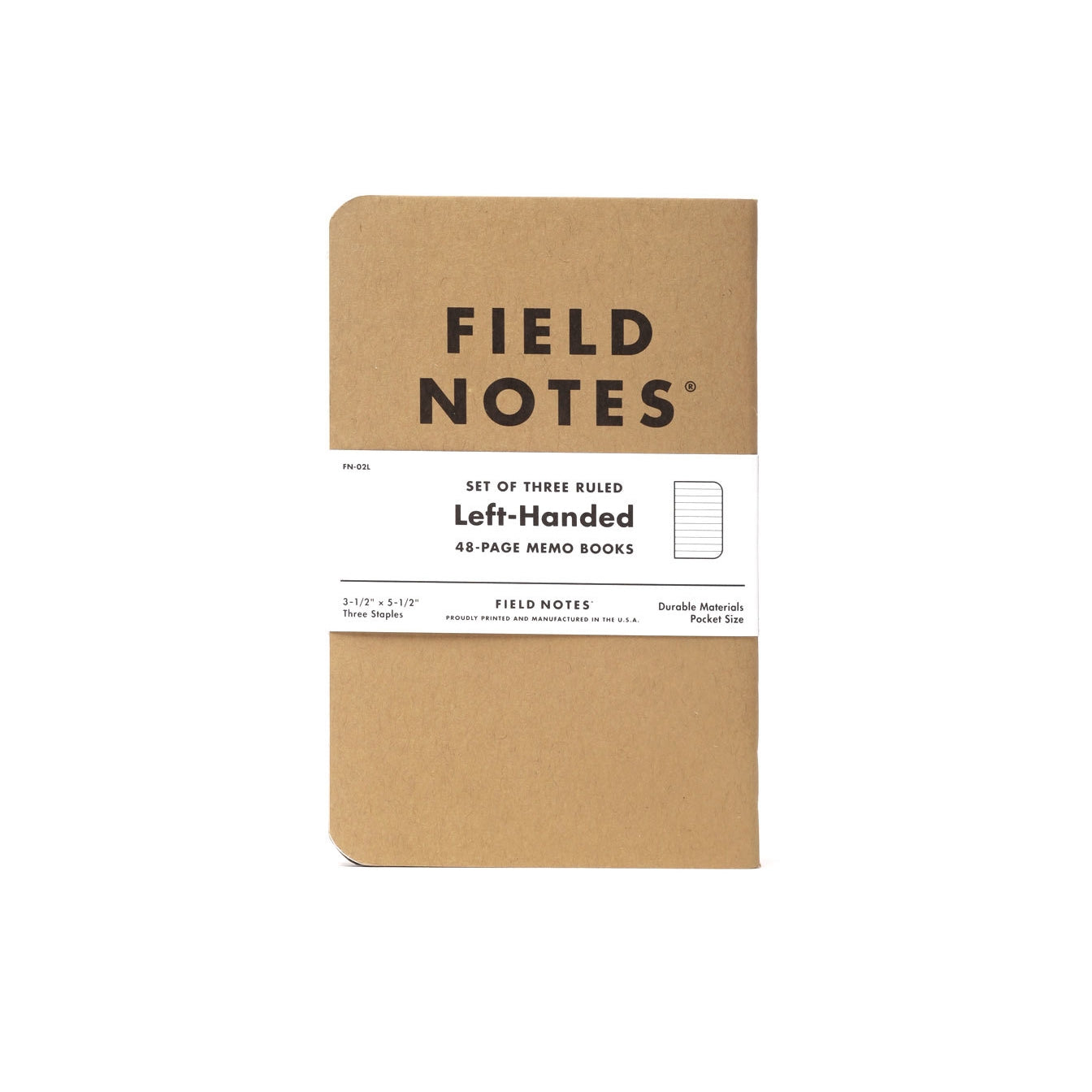 FIELD NOTES Original Kraft Left-Handed Ruled 3-Pack Default Title