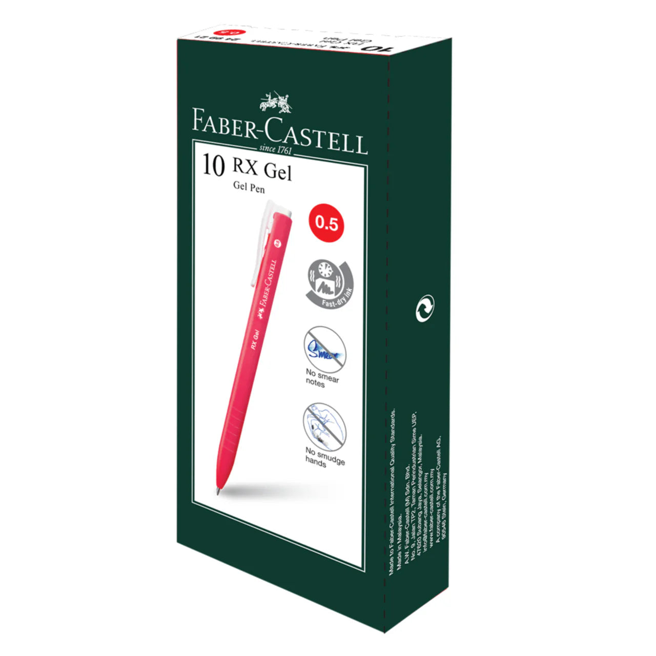 FABER-CASTELL RX Gel 0.38mm 249821 Red 10s