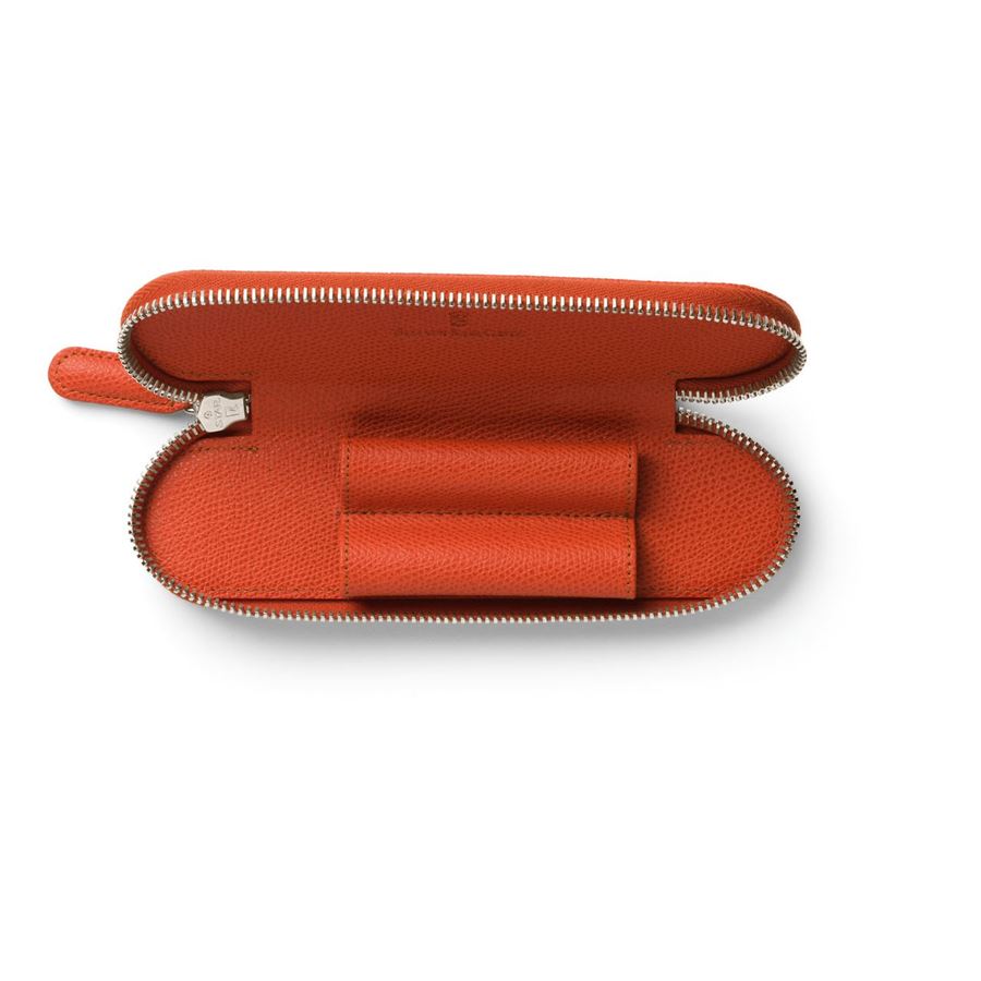 GVFC Pen Case for 2 pens w/Zipper Epsom B.Orange