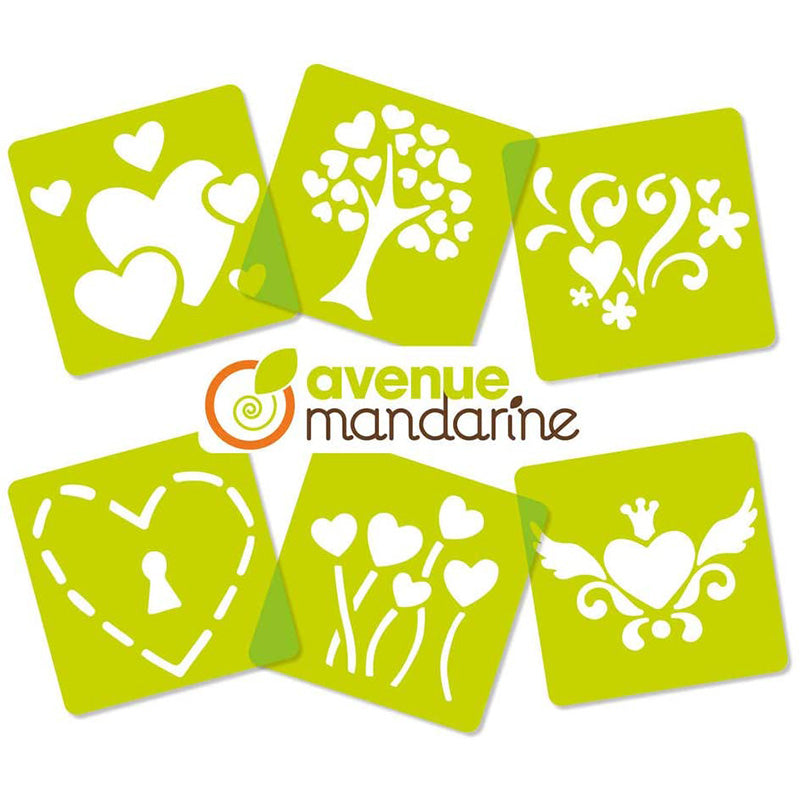 AVM Stencil Set of 6 Hearts