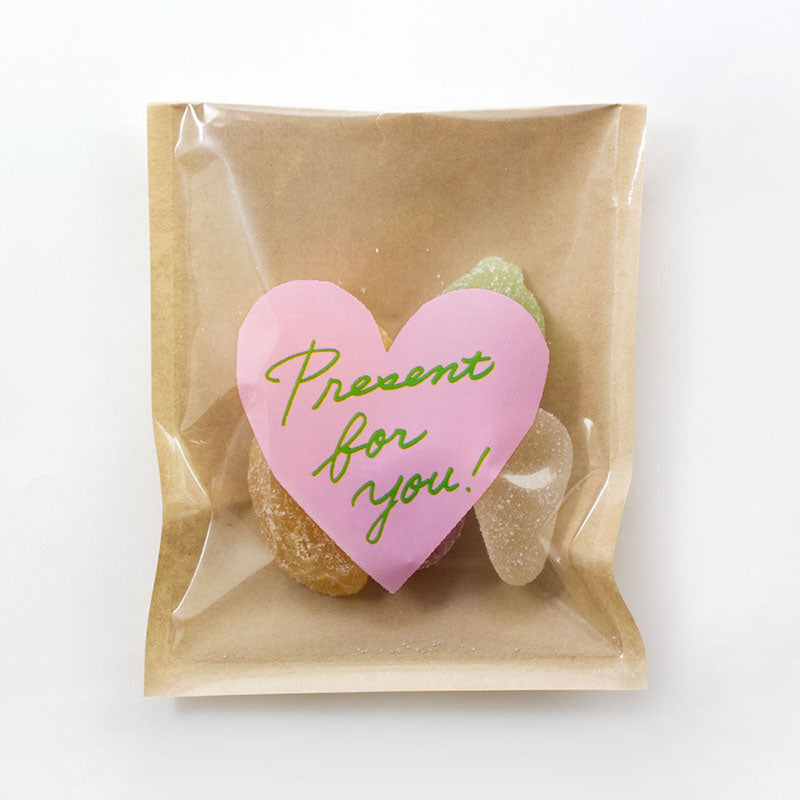 CHOTTO Clear Faced Bag S Front Prints-Heart Pink