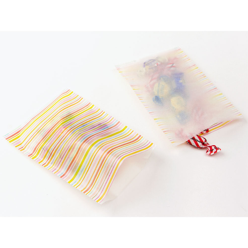 CHOTTO Glassine Paper Bag M-Watecolor Border Pink