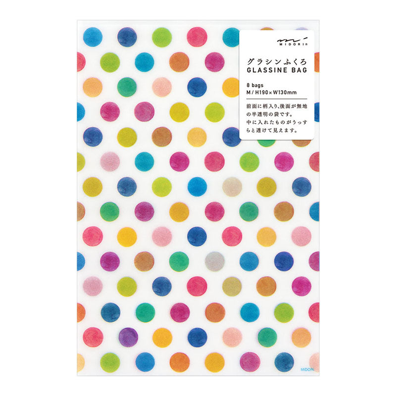CHOTTO Glassine Paper Bag M-Watercolor Dots