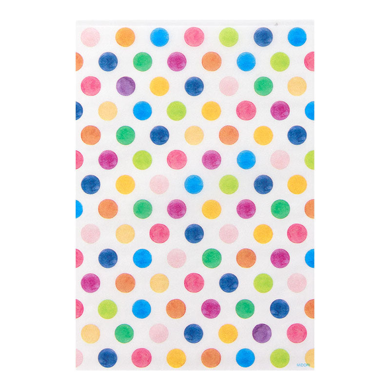 CHOTTO Glassine Paper Bag M-Watercolor Dots