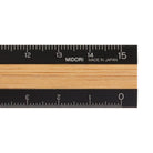 MIDORI Aluminium Wooden Ruler 15cm Black