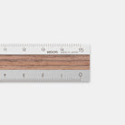 MIDORI Aluminium Wooden Ruler 15cm Dark Brown