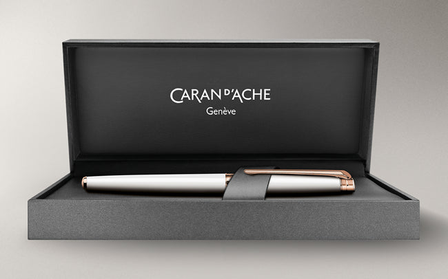 CARAN D'ACHE Leman Allure White Rose Gold Fountain Pen-F Default Title