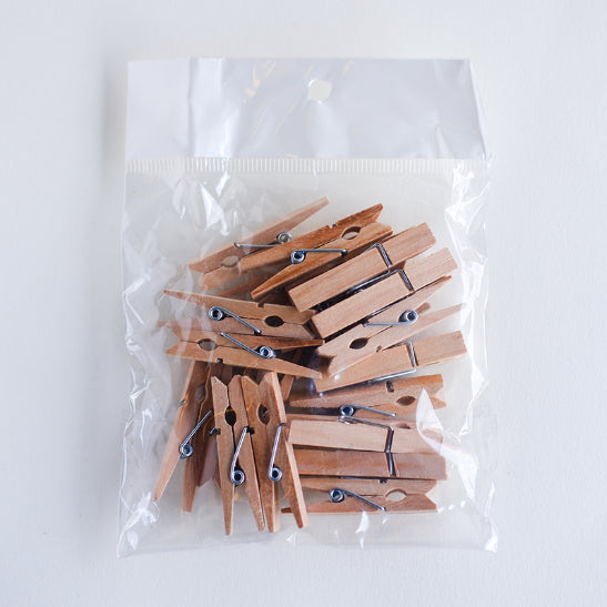 Mini Wooden Clothes Clip-Natural 4.5cm 20s