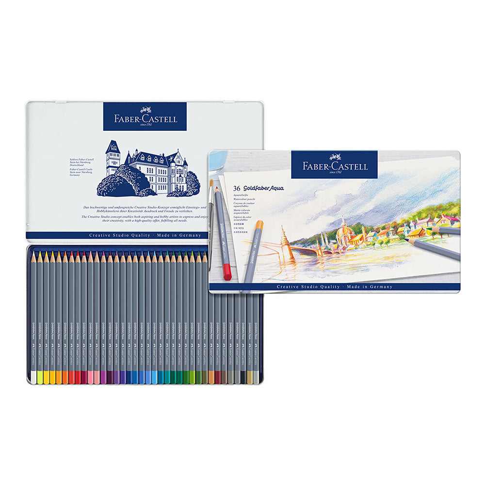 FABER-CASTELL Goldfaber Aqua Watercolour Pencils Tin of 36pcs