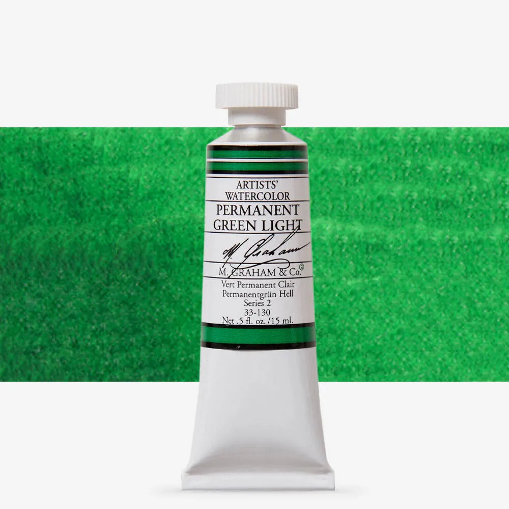 M.Graham 15ml Artists Watercolour 130 Permanent Green Light