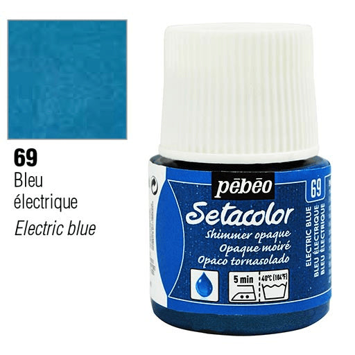PEBEO Setacolor Opaque 45ml Shimmer Electric Blue