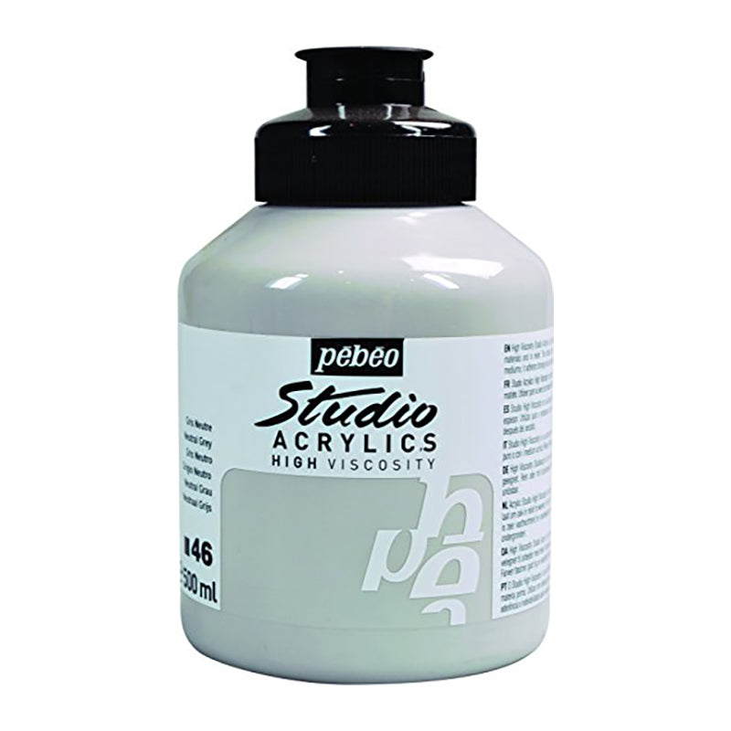 PEBEO Studio Acrylics High Viscosity 500ml Neutral Grey