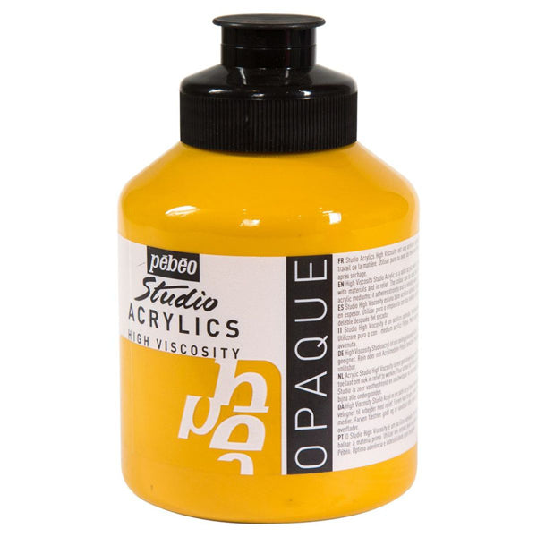 PEBEO Studio Acrylics HV 500ml Yellow Ochre