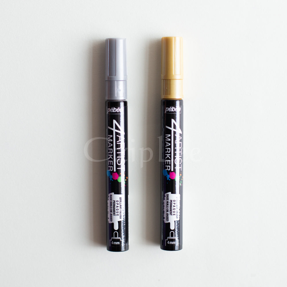 PEBEO 4Artist Marker Duo Set of 2 4mm Gold&Silver