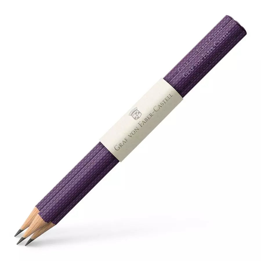 GRAF VON FABER CASTELL Guilloche 3 Graphite Pencils Violet