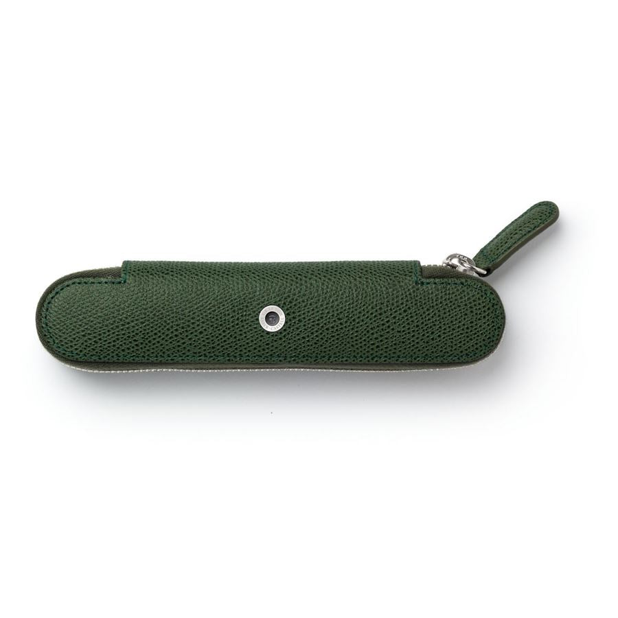 GVFC Pen Case for 1 pen w/Zipper Epsom Olive Green