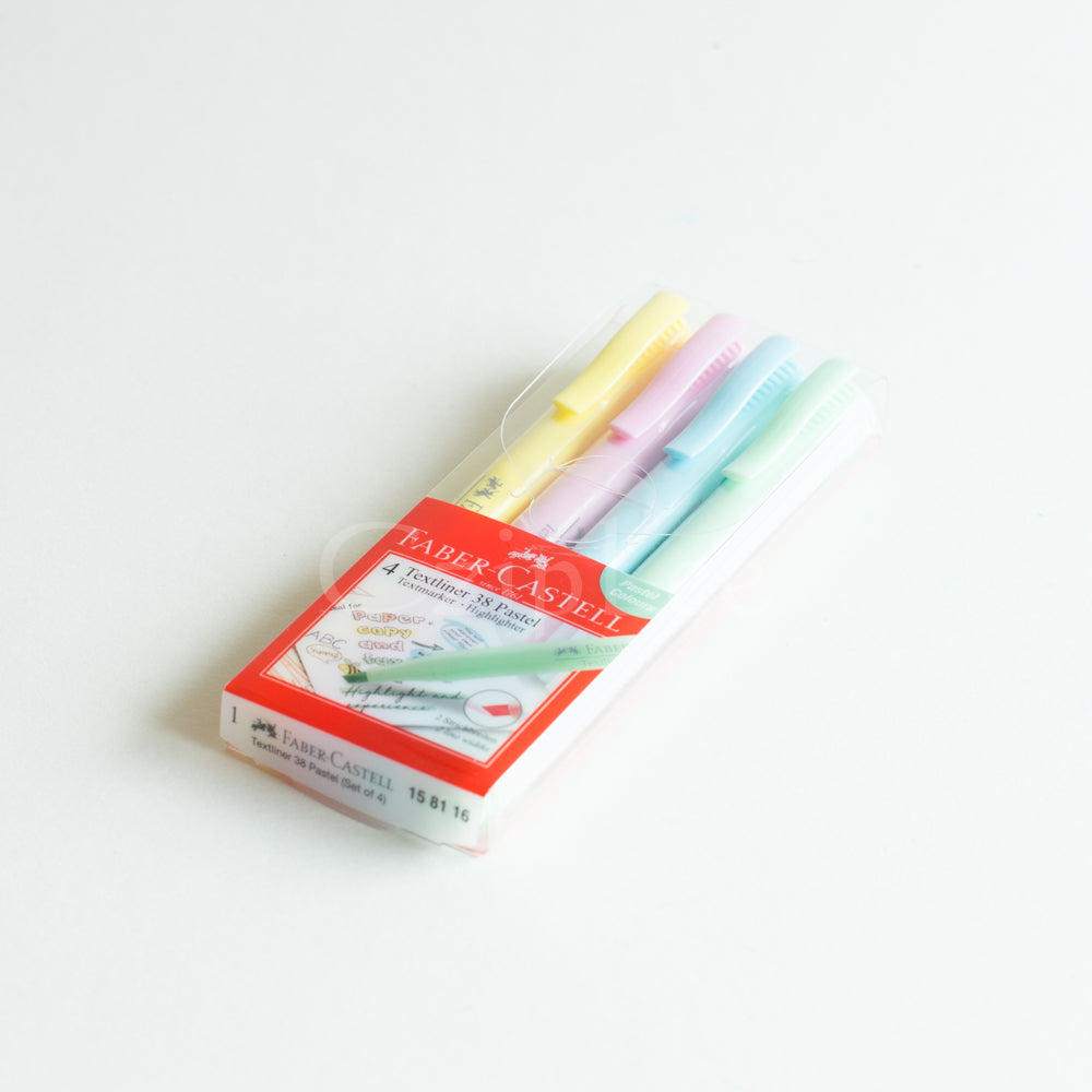 FABER-CASTELL Textliner 38 Pastel 158116 Wallet of 4 Asst. Default Title